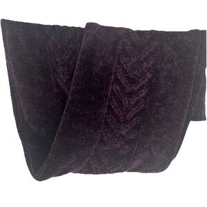 Lauren Ralph Lauren Chenille Knit Scarf Purple Rayon Blend Heritage Old Money